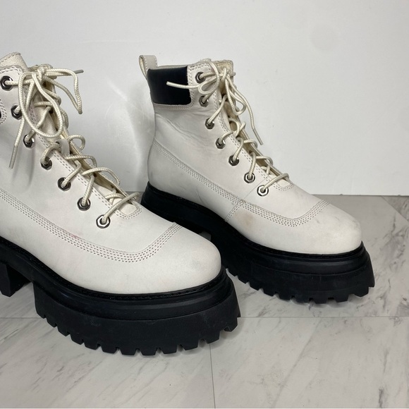 Timberland Sky White Black Chunky Lace Up Boot 9 - Picture 12 of 16